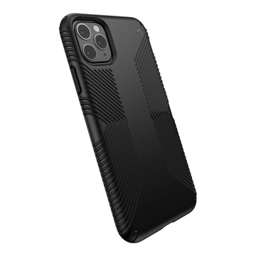 Speck iPhone 11 Pro Max Case - Drop Protection & Scratch Resistant, Extra Grip, Dual Layer, Slim Design - Black Case for iPhone 11 Pro Max - Wireless Charging Compatible - Presidio