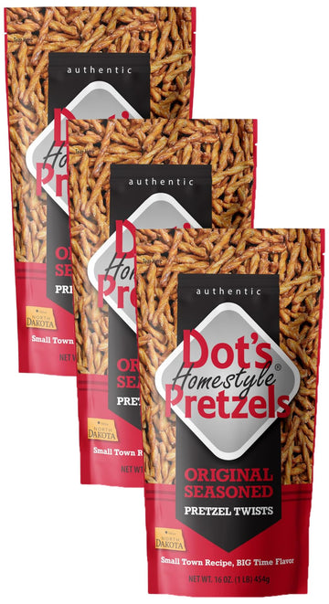 Dot's Pretzels Variety Pack, Original, Honey Mustard, and Cinnamon Sugar Pretzel Twists, Healthy Kids Snacks, 1oz Grocery Sized Bags (20 Count)