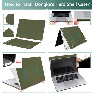 DONGKE for MacBook Pro 13 inch Case 2023 2022 2021 2020 Release Model: A2338 M2/M1 A2289 A2251 with Touch Bar & Touch ID, Frosted Matte Plastic Hard Shell Case & Keyboard Cover, Army Green