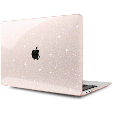 DONGKE for MacBook Air 13 inch Case 2021-2018 Release A2337 M1 A2179 A1932, Bling Plastic Hard Shell Case & Keyboard Cover Only Compatible with MacBook Air 13 inch Retina Fits Touch ID, Starlight