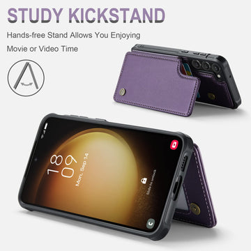 Vinich for Samsung Galaxy S23 Plus Case with Card Holder, for Samsung S23 Plus Wallet Case for Women Men with RFID Blocking, Durable Kickstand Shockproof Case for Galaxy S23 Plus 5G, Purple