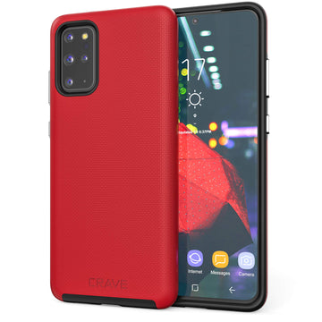 Crave Dual Guard for Samsung Galaxy S20+ Case, Shockproof Protection Dual Layer Case for Samsung Galaxy S20+, S20 Plus 5G - Red