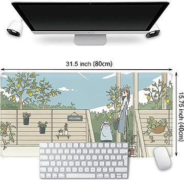 Anime Aesthetics Extended Mouse Pad - Charming Desk Mat for Work and Play