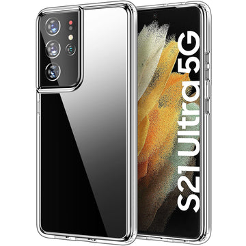 HOOMIL Case for Samsung Galaxy S21 Ultra (ONLY 6.8-Inch), Non-Yellowing, Drop Protection, Anti-Scratch Transparent Hard Back Phone Cover - Crystal Clear