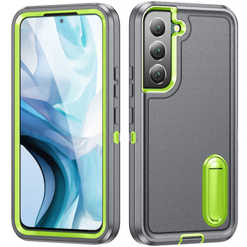 Fucozan for Samsung Galaxy S22 Plus Case Galaxy S22+ Case with Kickstand Case 3-Layer Military Grade Protective Case Cover Silicone Rugged Shockproof for Galaxy S22 Plus S22+ Phone Case (Gray+Green)