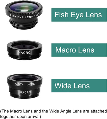 Ailun 3-in-1 Phone Lens Kit: Fisheye, Wide & Macro Clips