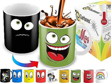 Heat Changing Mug - Green Happy Funny Face