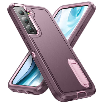 BaHaHoues for Samsung Galaxy S22 Case for Samsung S22 Phone Case with Built in Kickstand,Shockproof/Dustproof/Drop Proof Military Grade Protective Cover for Galaxy S22 5G 6.1(Night Purple/Baby Pink)