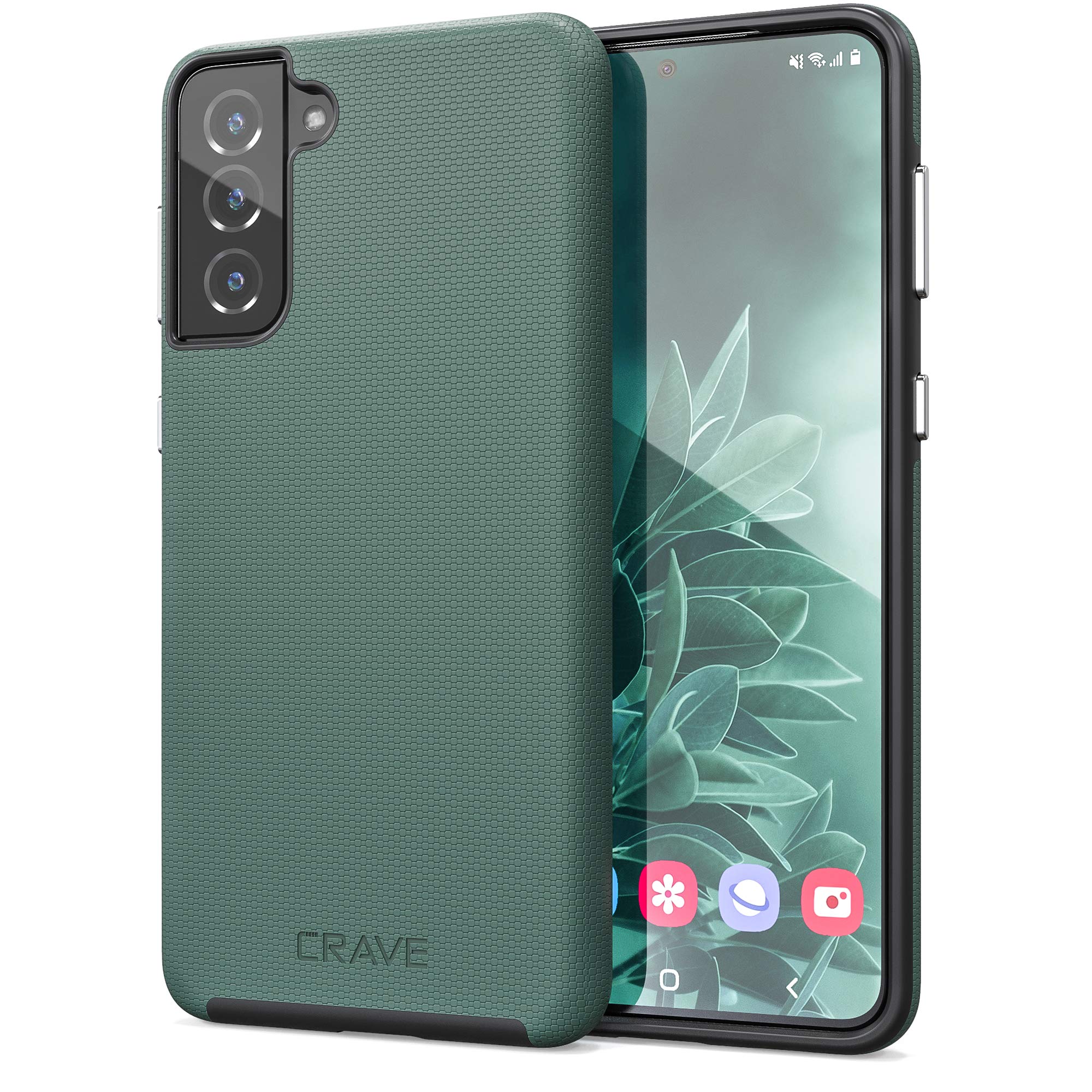 Crave Dual Guard for Galaxy S21+ Case, Shockproof Protection Dual Layer Case for Samsung Galaxy S21 Plus, S21+ 5G (6.7 inch) - Forest Green