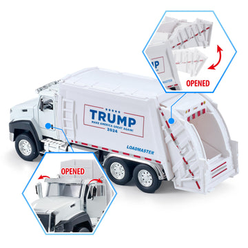 President Donald Trump 2024 Truck Toys,Trump Garbage Truck,2024 Election Souvenirs,Garbage Truck 1:50 Scale Pull Back Metal Model Car Toys Gift for Trump Fans