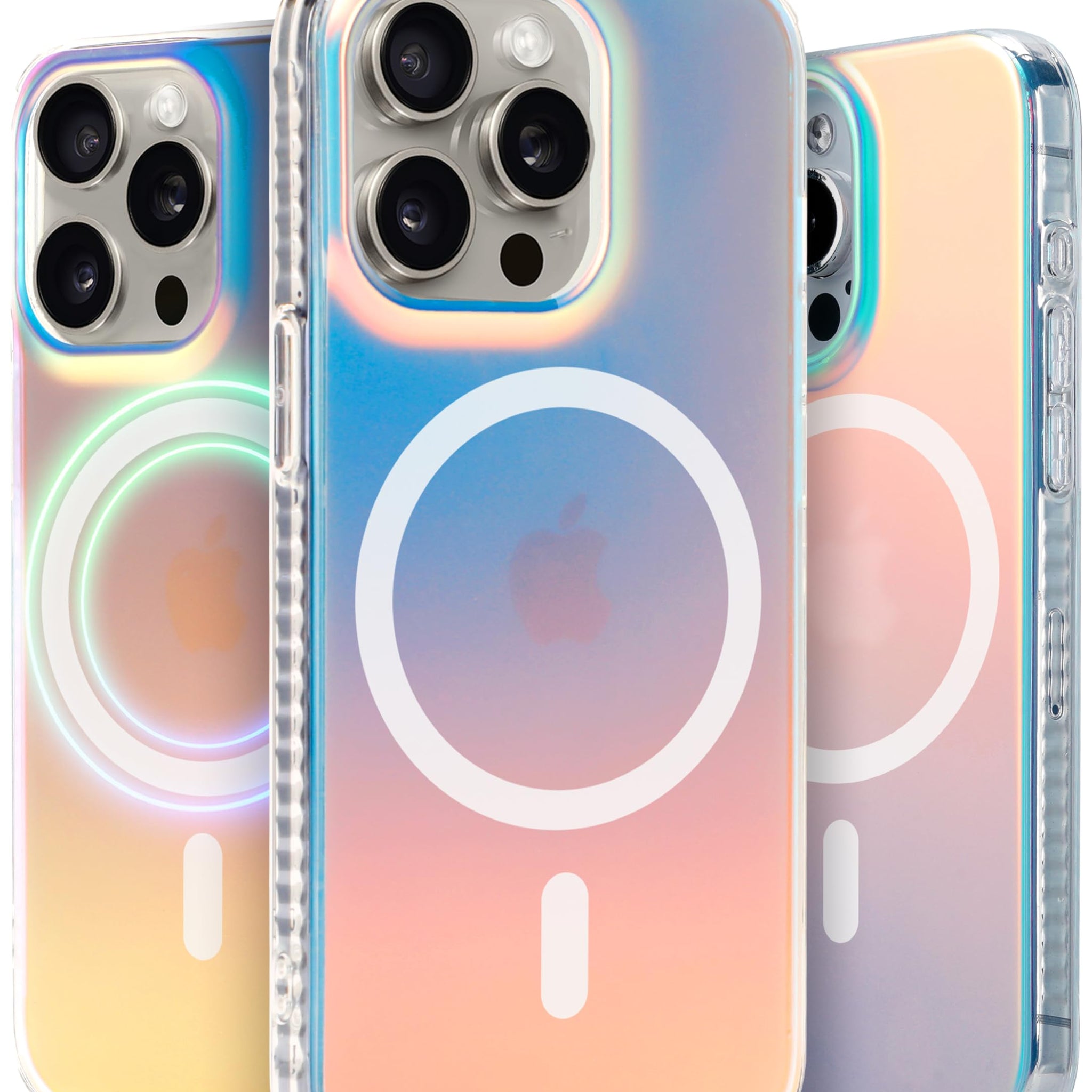 LONLI Hue - for iPhone 15 Pro Max Case [Compatible with Magsafe] - Holographic Iridescent - [10FT Drop Protection] [4 Airbag Cushioned Corners] - Cute, Unique and Aesthetic (2023)