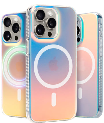 LONLI Hue - for iPhone 15 Pro Max Case [Compatible with Magsafe] - Holographic Iridescent - [10FT Drop Protection] [4 Airbag Cushioned Corners] - Cute, Unique and Aesthetic (2023)