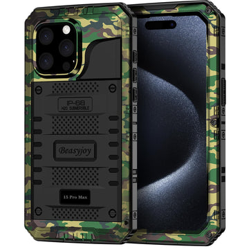 Beasyjoy for iPhone 15 Plus Case Waterproof, Metal Heavy Duty Full Body Protective Case with Built-in Screen Protector, Military Grade Shockproof Dustproof Defender Case for iPhone 15 Plus 6.7