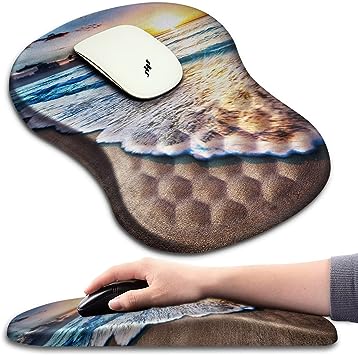 Sunrise Beach Ergonomic Mouse Pad with Wrist Support (12x8 inch)