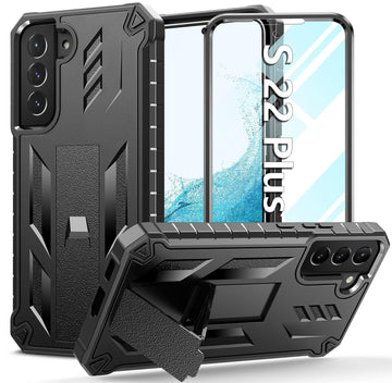 WTYOO for Samsung Galaxy S22-Plus Case: Military Grade Drop Proof Protective Rugged TPU Matte Shell | Shockproof Durable Protection Tough Cell Phone Cover with Built-in Kickstand