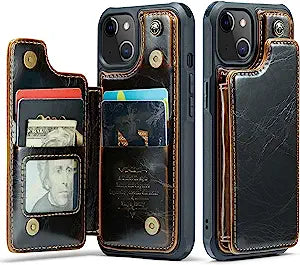 iPhone 13 Case with Card Holder - RFID Blocking Wallet Case