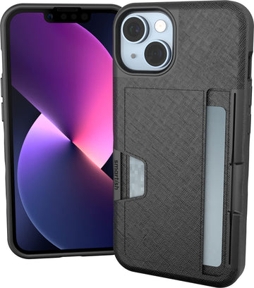 Smartish® iPhone 15 Pro Max Wallet Case - Wallet Slayer Vol. 2 [Slim/Protective] Credit Card Holder w/Kickstand Drop Tested Hidden Card Slot Compatible w/Apple iPhone 15 Pro Max - Black Tie Affair