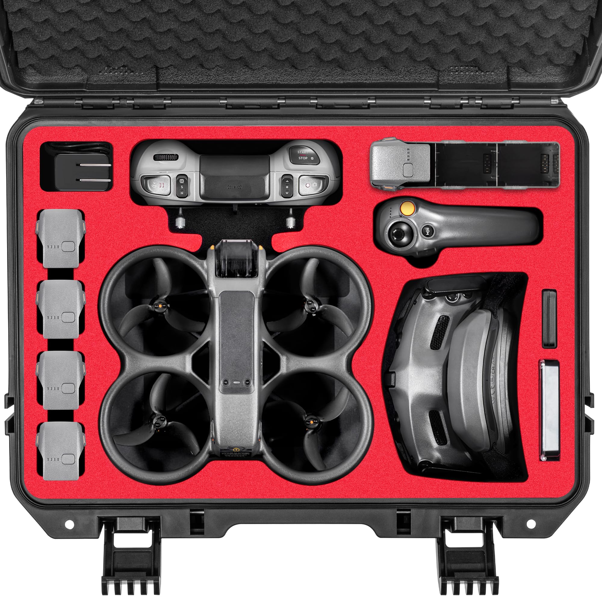 STARTRC Avata 2 Case,Waterproof Carrying Hard Case for DJI Avata 2 Fly More Combo with DJI Goggles 3/RC Motion 3/FPV Remote Controller 3,Battery Charging Hub,FPV Drone