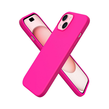 ORNARTO iPhone 15 Slim Liquid Silicone Case: Hot Pink