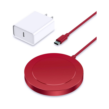 Red Mag-Safe Wireless Charger for iPhone