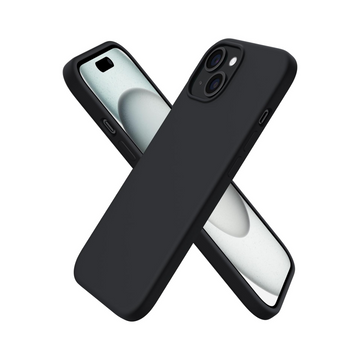 ORNARTO iPhone 15 Slim Liquid Silicone Case: Black