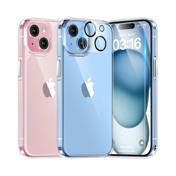 TAURI iPhone 15 Case: Clear 5-in-1 Protection Bundle