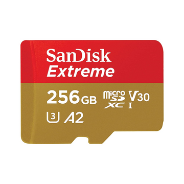 SanDisk 256GB Extreme microSDXC - Up to 190MB/s, 4K UHD, A2