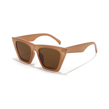 FEISEDY Vintage Square Cat Eye Sunglasses - Abrazine Brown