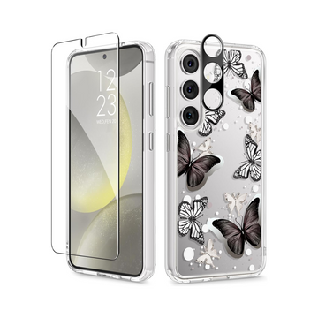 GVIEWIN Samsung Galaxy S24 Plus Case - Butterfly/Black