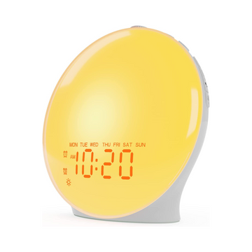 Sunrise Alarm Clock for Kids and Heavy Sleepers - Dual Alarms, FM Radio, Snooze, Nightlight, 7 Natural Sounds