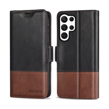 Genuine Leather RFID Blocking Wallet Case for Samsung Galaxy S23 Ultra