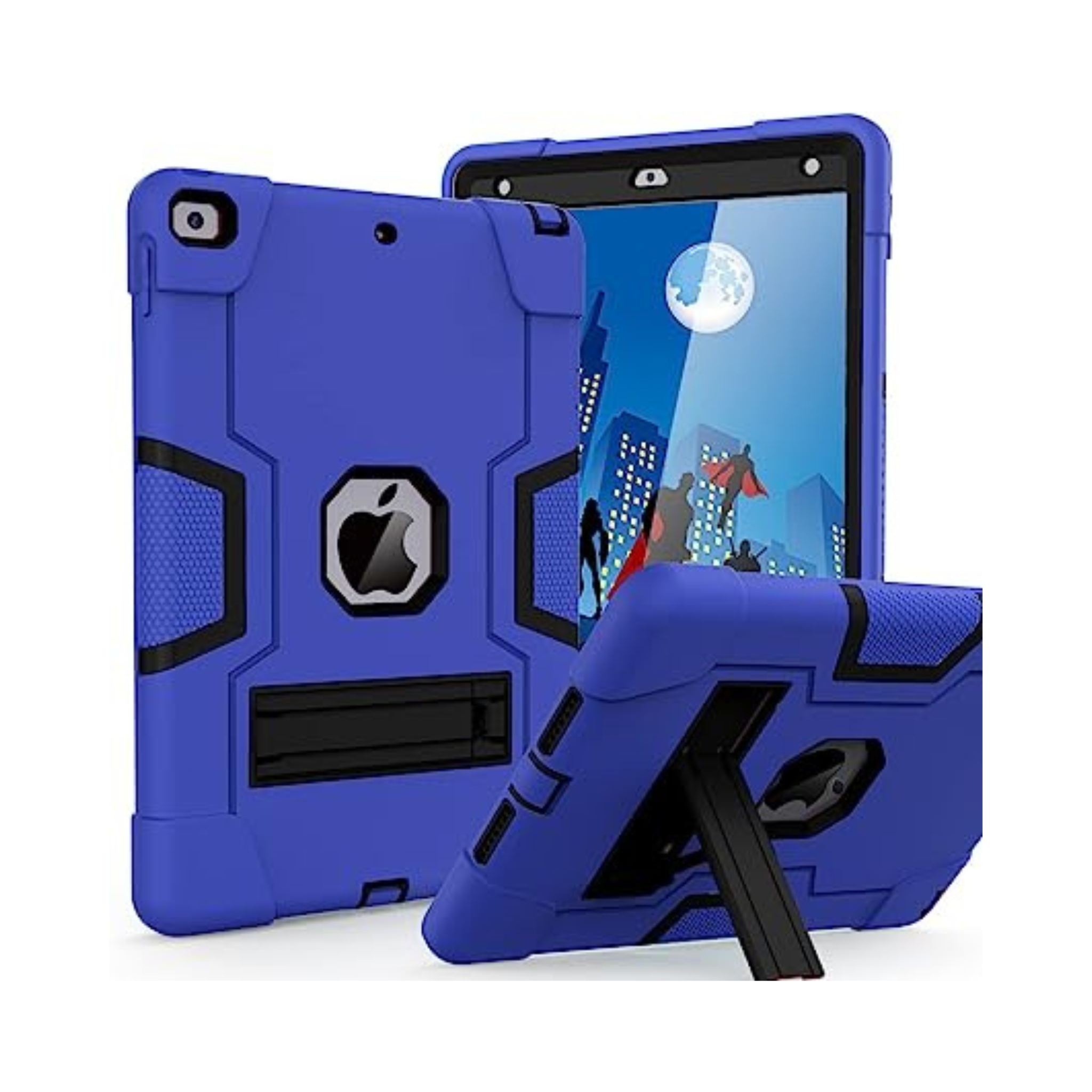 Cantis Case for iPad 9th/8th/7th Generation - Slim Shockproof Rugged Protective Case with Built-in Stand, Dark Blue+Black