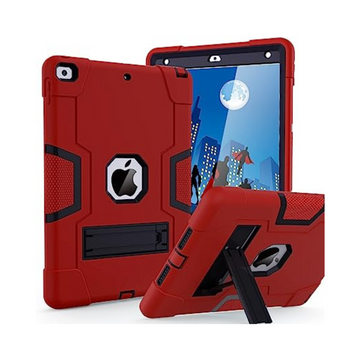 Cantis Case for iPad 9th/8th/7th Generation - Slim Shockproof Rugged Protective Case with Built-in Stand, Red+Black