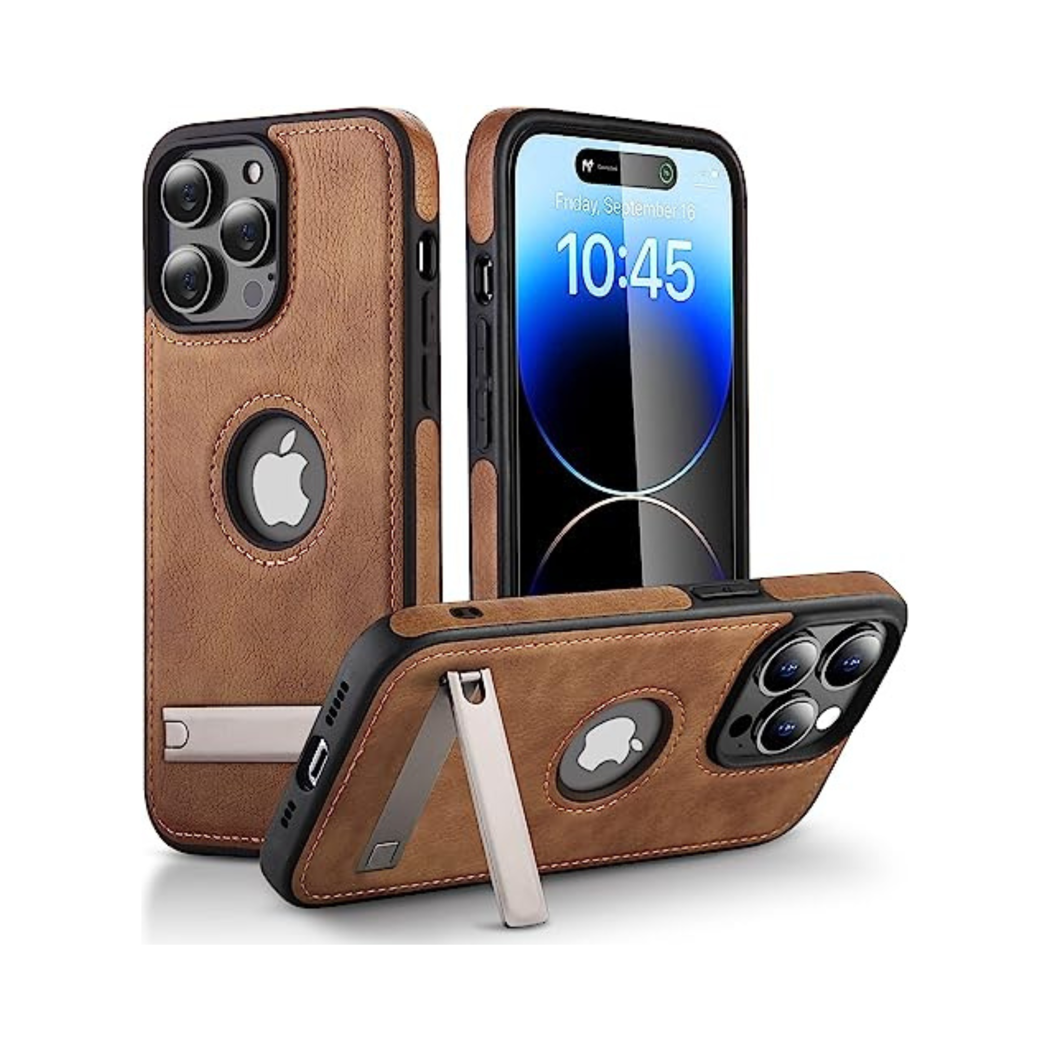 iPhone 14 Pro Leather Case: Thin, Grip, and Kickstand