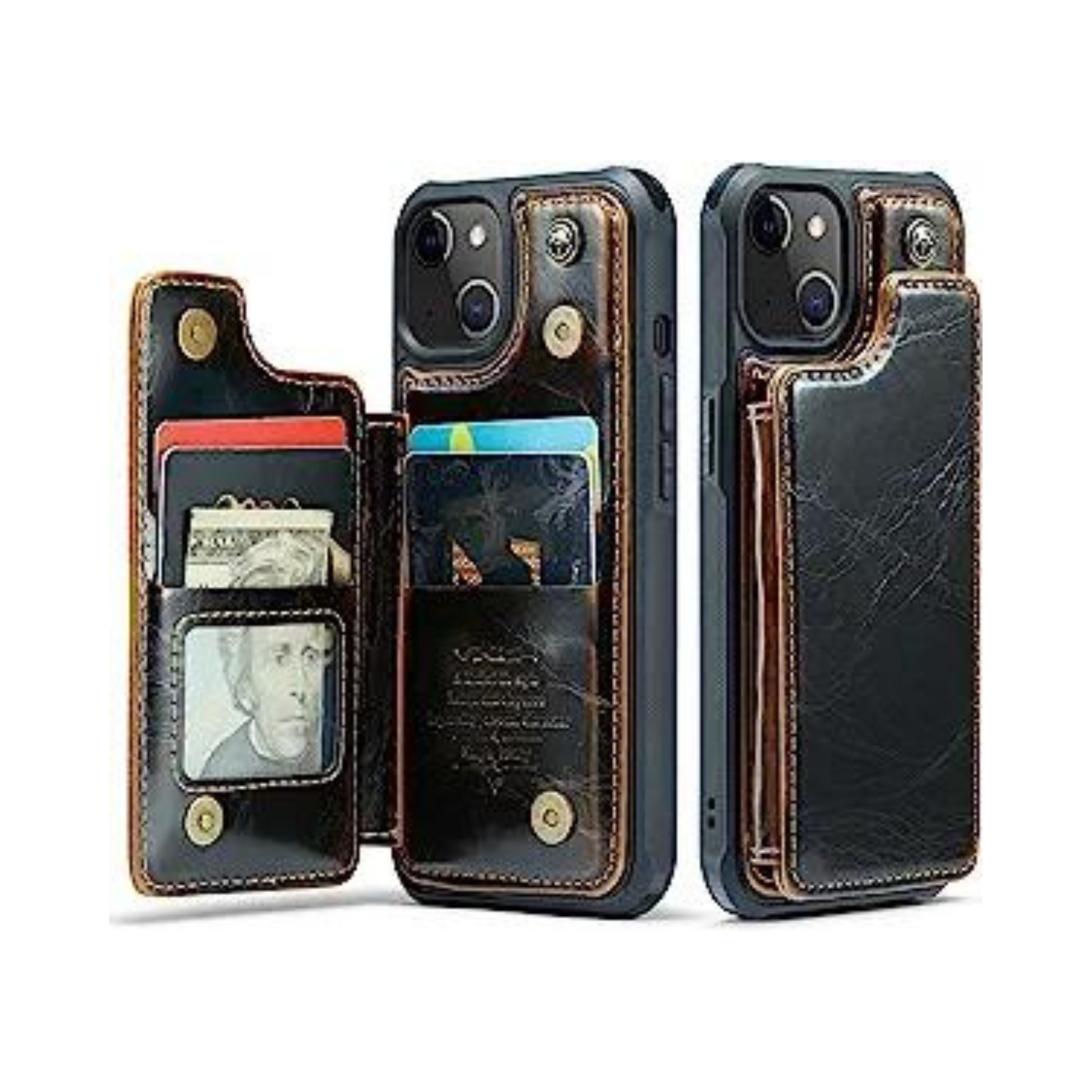 iPhone 13 Case with Card Holder - RFID Blocking Wallet Case