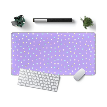 Cute Stars Purple Mouse Pad - Large Desk Gaming Pad XXL