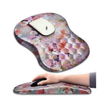 Floral Ergonomic Mouse Pad with Wrist Support (12x8 inch)