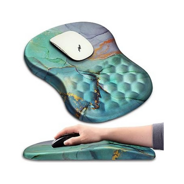 Blue Marble Ergonomic Mouse Pad with Wrist Support (12x8 inch)