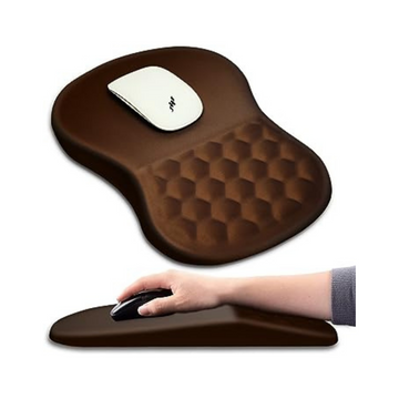 Brown Ergonomic Mouse Pad with Wrist Support (12x8 inch)