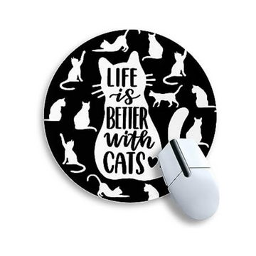 Black Cat Mouse Pad - 8.6 x 8.6 Inch