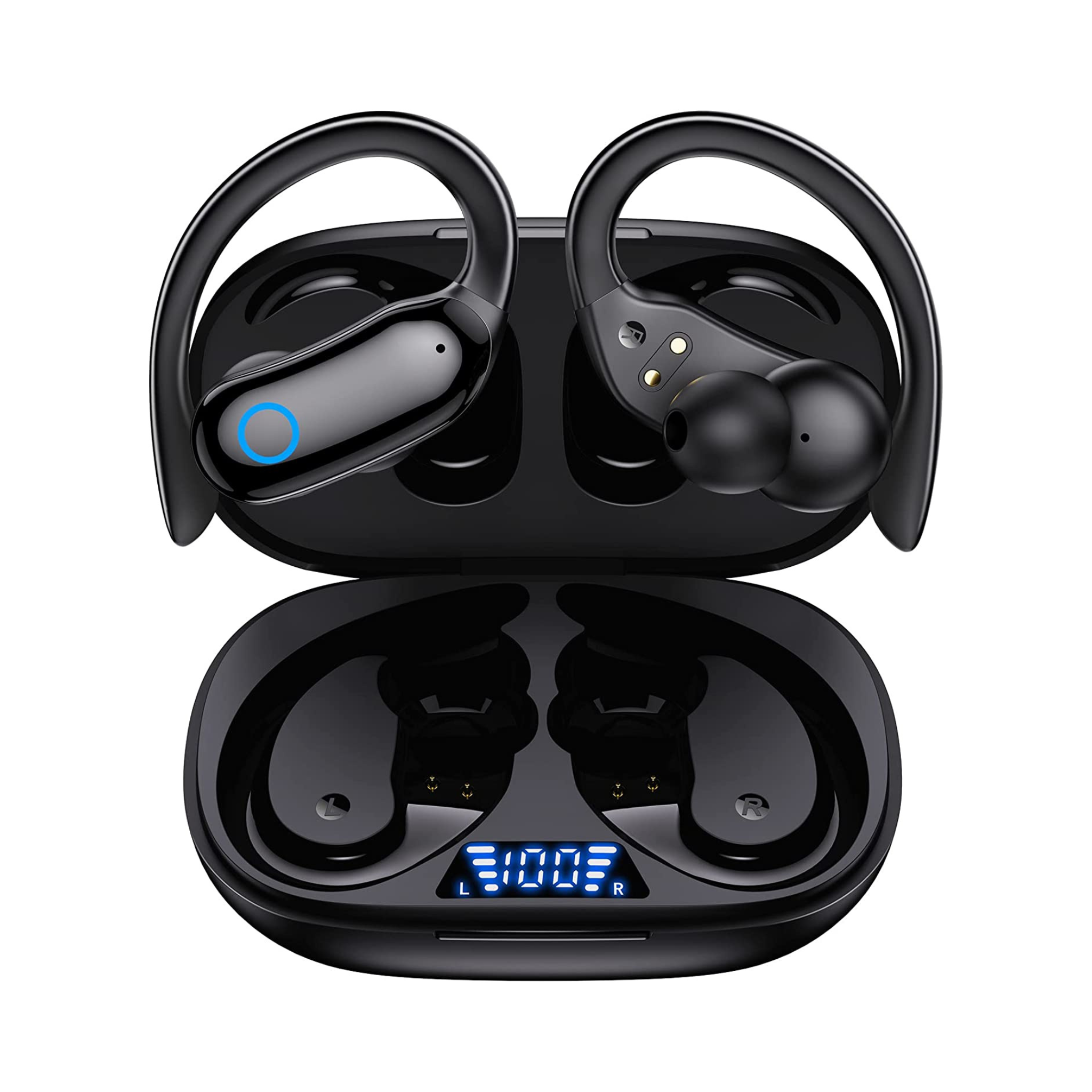 Wireless Earbuds, 48hrs Playback, IPX7 Waterproof, Stereo Bass, LED Display